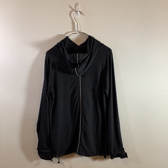 Like New Karl Lagerfeld Paris Athletic Zip Hoodie Track Jacket Reflective Stripe - Picture 5 of 12